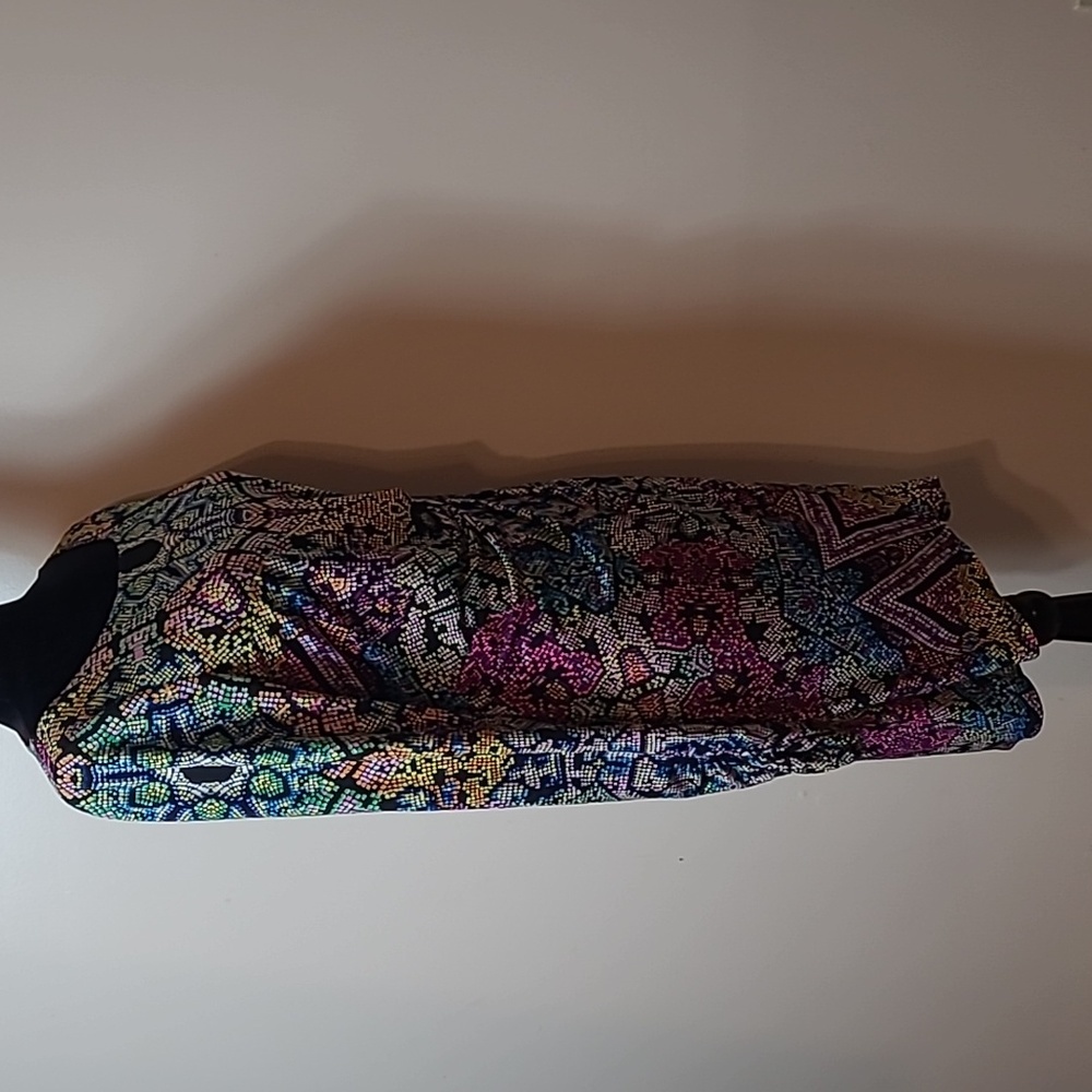 Hale Bob Shift Dress Long Sleeve Colorful Med Reptile Ruched Bodycon Womens - Picture 9 of 12